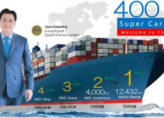 รองนายกรัฐมนตรี และรัฐมนตรีว่าการกระทรวงพาณิชย์ ตรวจเยี่ยมเรือสินค้า MSC Amsterdam แก้ตู้สินค้าส่งออกขาดแคลน