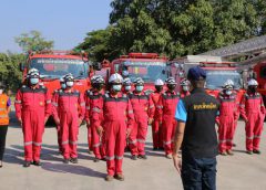 อบจ.พิษณุโลก ซักซ้อมแผนป้องกันอัคคีภัยเตรียมความพร้อมก่อนจัดการแสดง แสง สี เสียง ละครอิงประวัติศาสตร์ เทิดพระเกียรติสมเด็จพระนเรศวรมหาราช