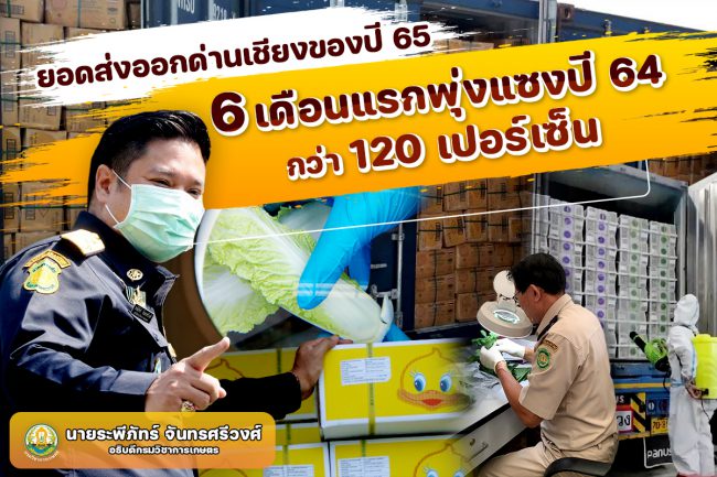 ด่านตรวจพืชเชียงของโชว์ยอดส่งออกสินค้าเกษตร ปี 65 แค่ 6 เดือนแรกพุ่งแซงปี 64 กว่า 120 เปอร์เซ็นต์