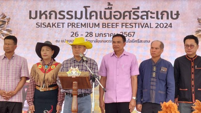 รองผู้ว่าฯศรีสะเกษเปิดมหกรรมโคเนื้อศรีสะเกษ Sisaket premium beef Festival