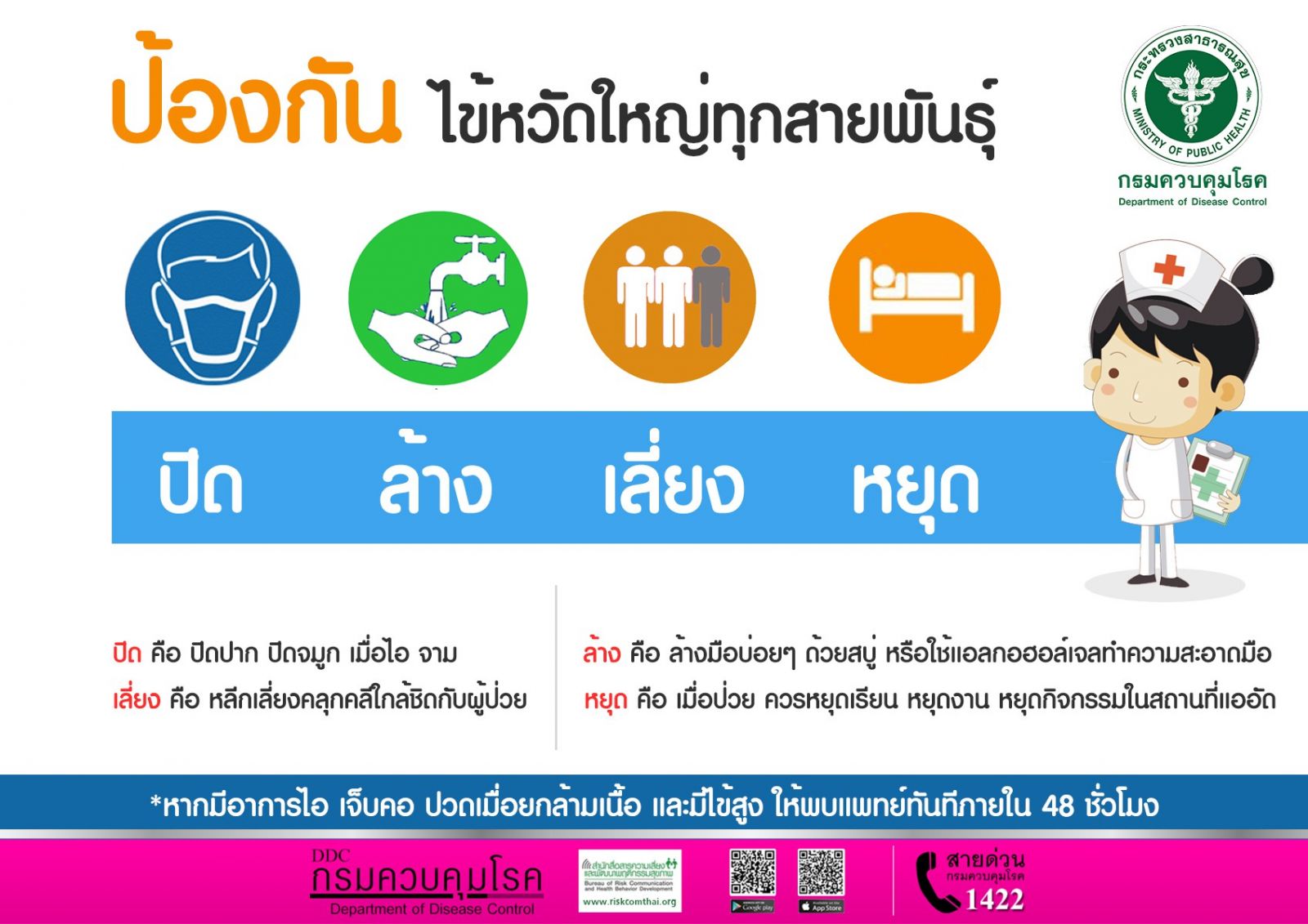 แพทย์ทหาร แนะประชาชน “ระวังไข้หวัดใหญ่” รู้ก่อน รู้ทัน ป้องกันได้