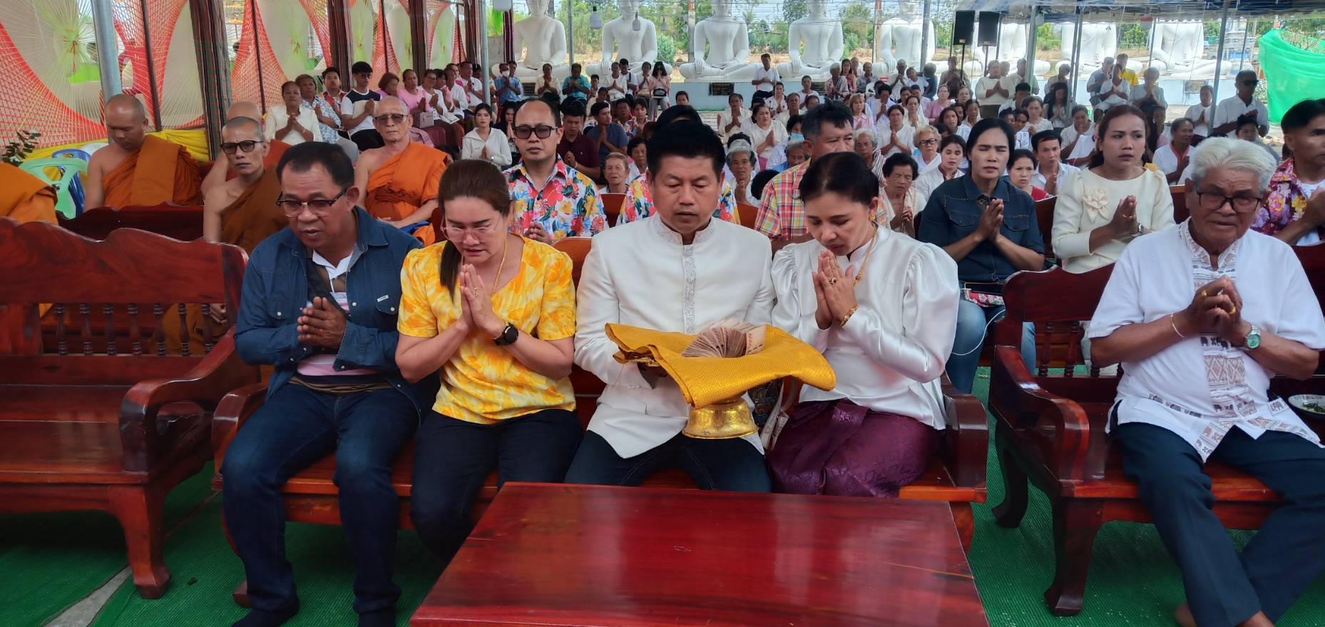 พิธีตัดหวายลูกนิมิตรและฉลองอุโบสถ์ วัดศรีบุญเรือง