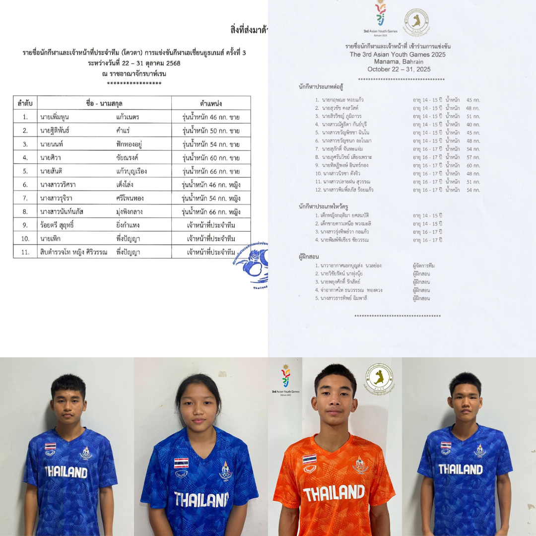 อบจ.พิษณุโลก เชิญชวนชาวพิษณุโลก ร่วมส่งแรงเชียร์แรงใจให้ 4 นักชกโรงเรียนกีฬา อบจ.พิษณุโลก เข้าร่วมแข่งขันกีฬาเอเชียนยูธเกมส์ ครั้งที่ 3 ณ ราชอาณาจักรบาห์เรน