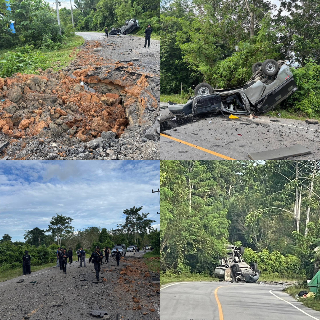 โจรใต้วางระเบิดรถยนต์ อส.ชคต.เรียง เสียชีวิต1ราย รถยนต์เสียหายยับ