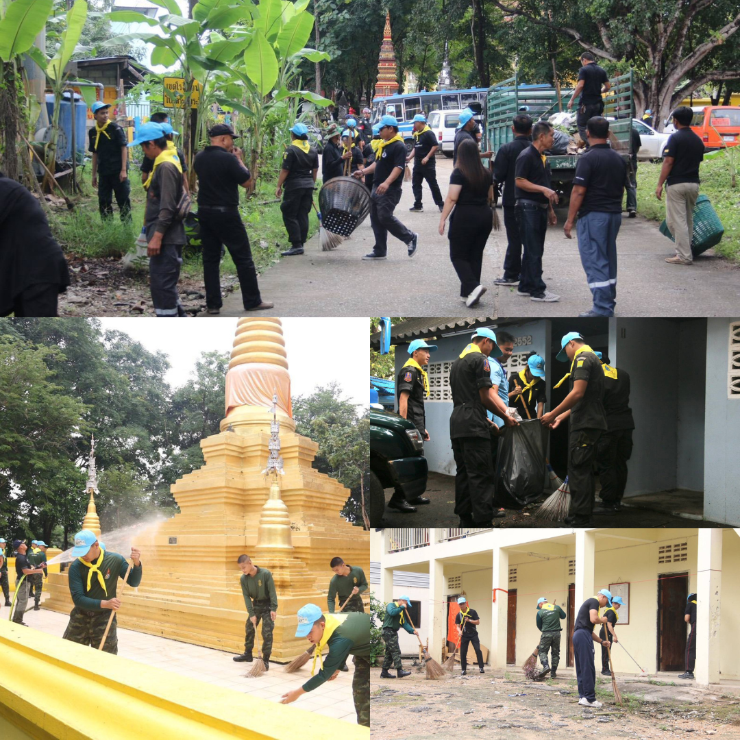 ศูนย์อำนวยการจิตอาสาพระราชทาน มณฑลทหารบกที่ 310 บำเพ็ญสาธารณประโยชน์พัฒนาศาสนสถาน
