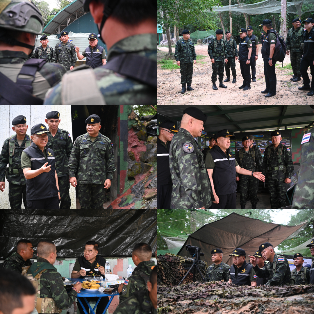 “รมว.กลาโหม” ลงพื้นที่ชายแดนไทย–กัมพูชา ตรวจความพร้อมฐานปฏิบัติการ และให้กำลังใจทหารแนวหน้า