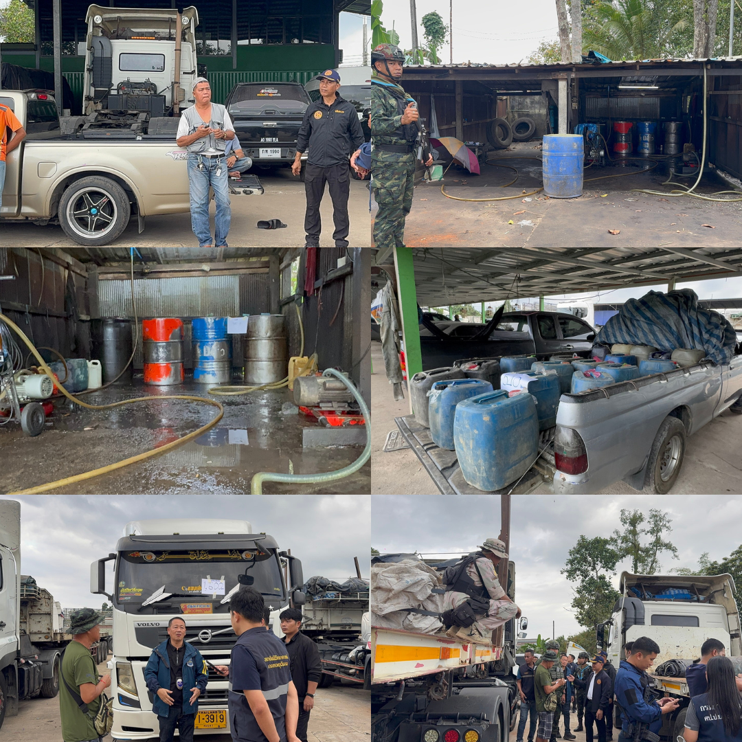 กำลังผสมตรวจเส้นทางโจรบึ้มปั๊ม พบแหล่งน้ำมันเถื่อนตรวจยึด 9,230 ลิตร พร้อมเจ้าของ