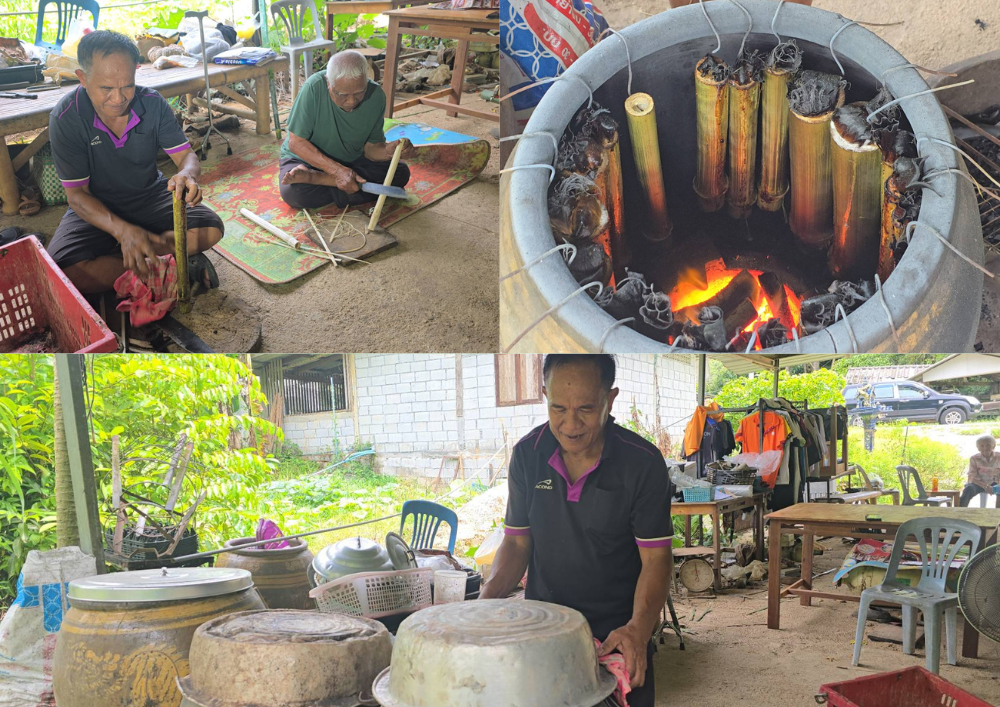 ข้าวหลามอบโอ่ง 1 เดียวในชายแดนใต้ สร้างมูลค่าลดสภาวะแวดล้อมได้เงิน 7 หมื่นบาทต่อเดือน